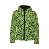 Green hop pattern Kids' Boys' Girls' Padded Hooded Jacket