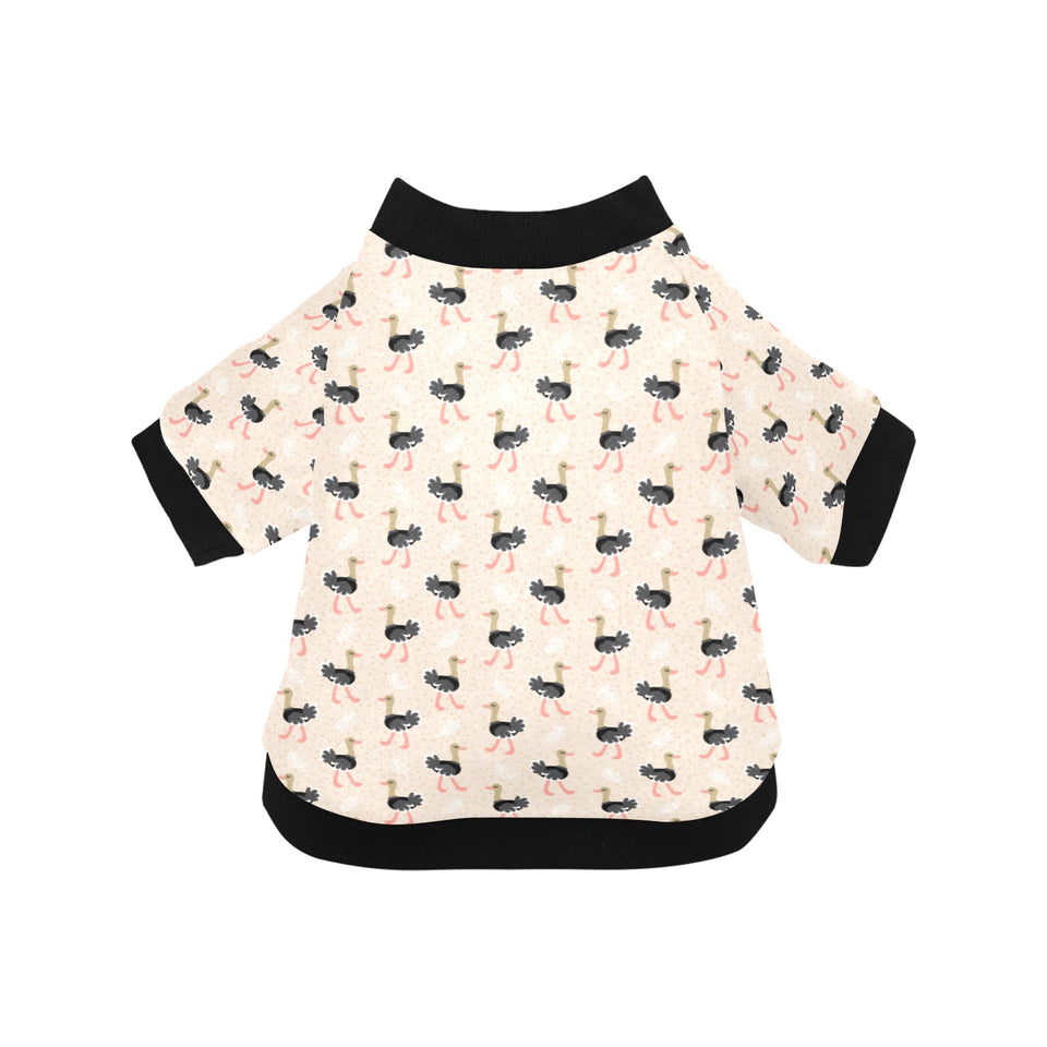 Ostrich Pattern Print Design 05 All Over Print Pet Dog Round Neck Fuzzy Shirt