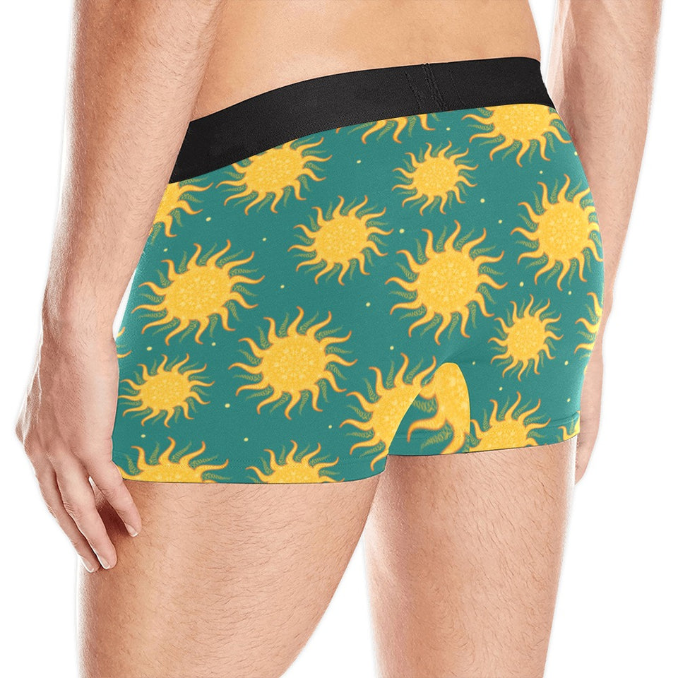 Sun green background Men's All Over Print Boxer Briefs Men's Underwear