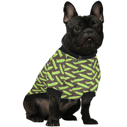 Green Peas Pattern Print Design 05 All Over Print Pet Dog Round Neck Fuzzy Shirt