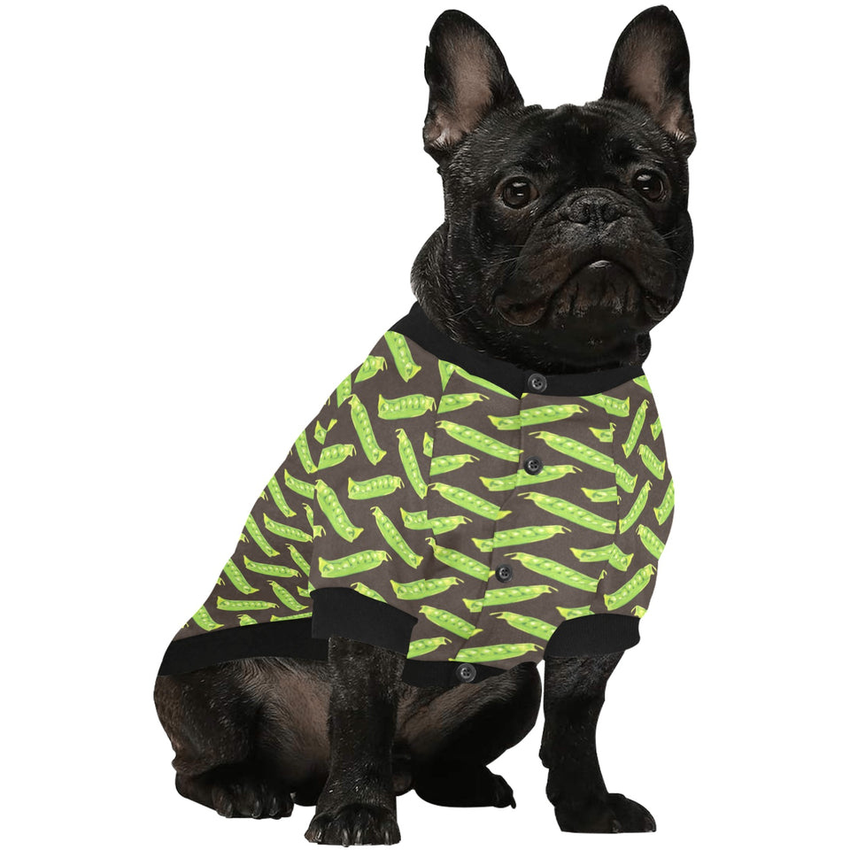 Green Peas Pattern Print Design 05 All Over Print Pet Dog Round Neck Fuzzy Shirt