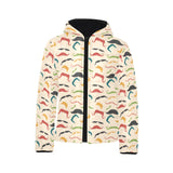 Mustache Beard Pattern Print Design 03 Kids' Boys' Girls' Padded Hooded Jacket