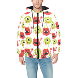 Alien Pattern Print Design 05 Men's Padded Hooded Jacket