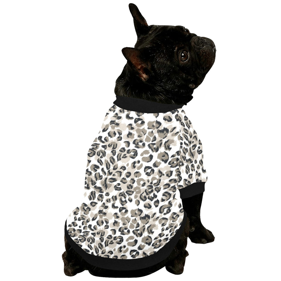 Leopard skin print pattern All Over Print Pet Dog Round Neck Fuzzy Shirt