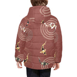 Koi Fish Carp Fish red background Kids' Boys' Girls' Padded Hooded Jacket