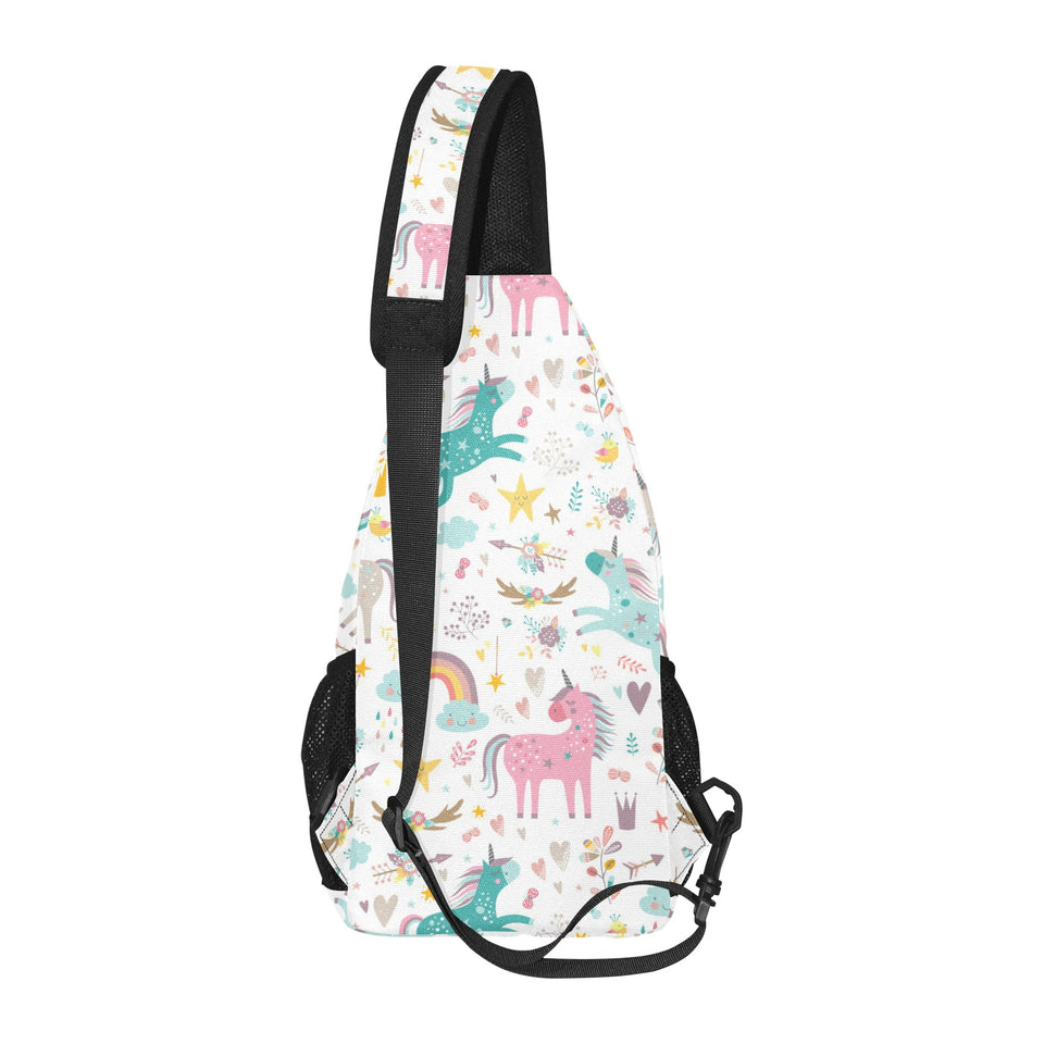 Colorful unicorn pattern All Over Print Chest Bag