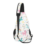 Colorful unicorn pattern All Over Print Chest Bag