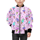 Cute ice cream cone animal pattern Kids' Boys' Girls' Bomber Jacket