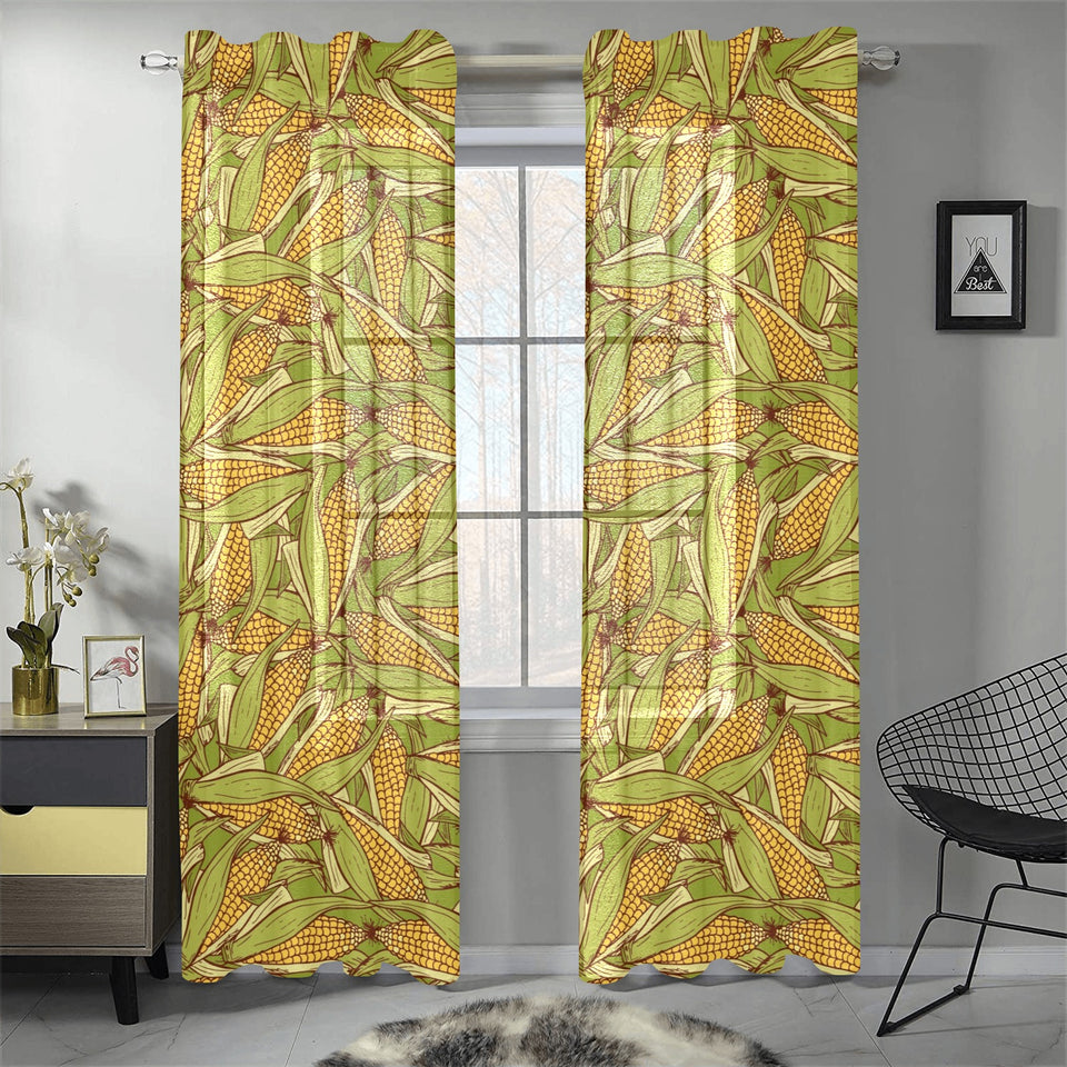 Corn Pattern Print Design 01 Gauze Curtain