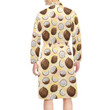 Coconut Pattern Print Design 05 Men's Long Sleeve Belted Night Robe