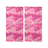 Beautiful dragonfly pink background Gauze Curtain
