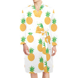 Pineapples pattern Men's Long Sleeve Belted Night Robe