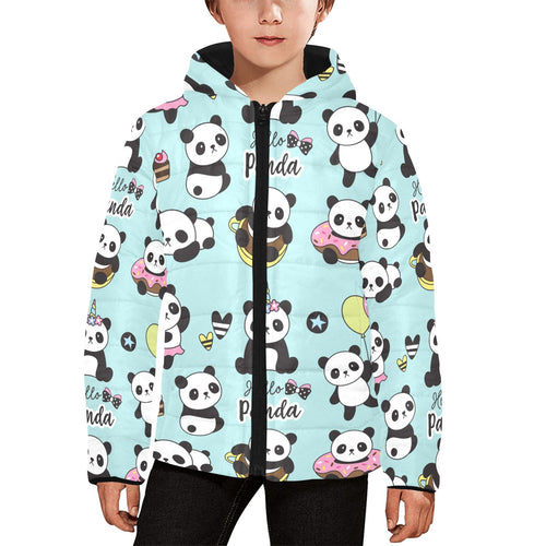 Cute baby panda pattern Kids' Boys' Girls' Padded Hooded Jacket