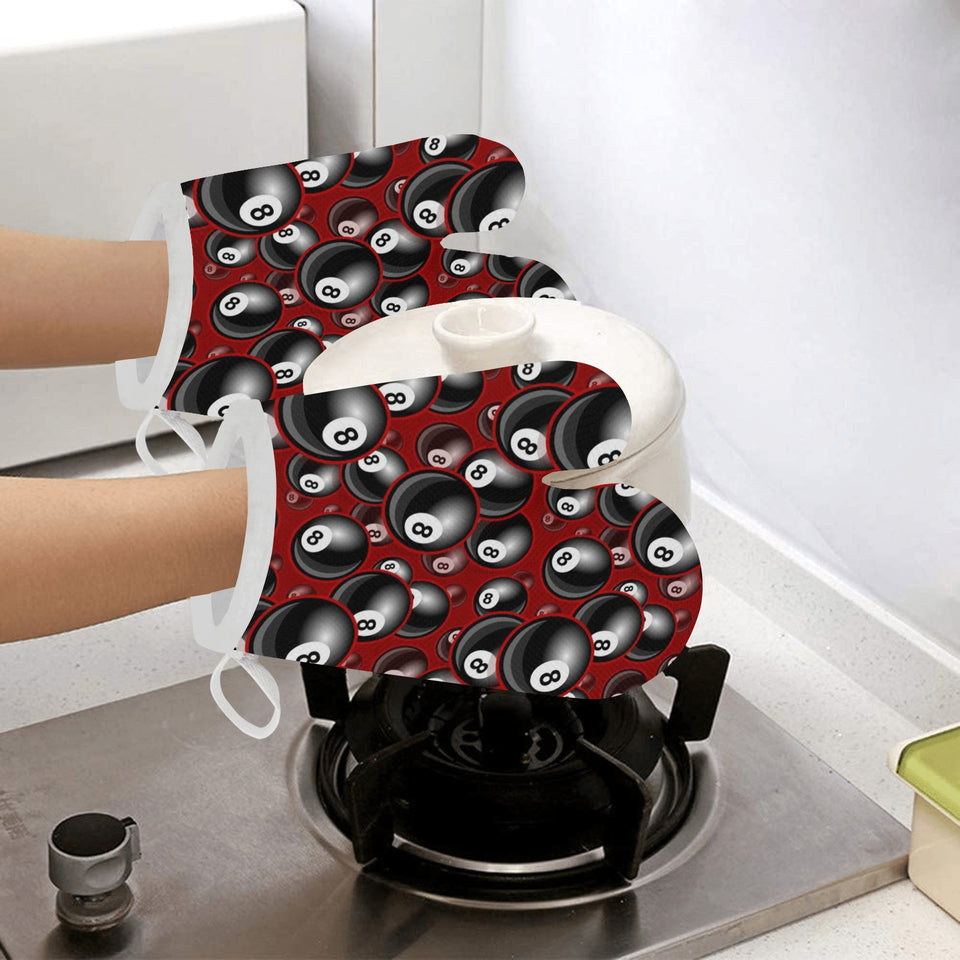 Billiard Ball Pattern Print Design 05 Heat Resistant Oven Mitts
