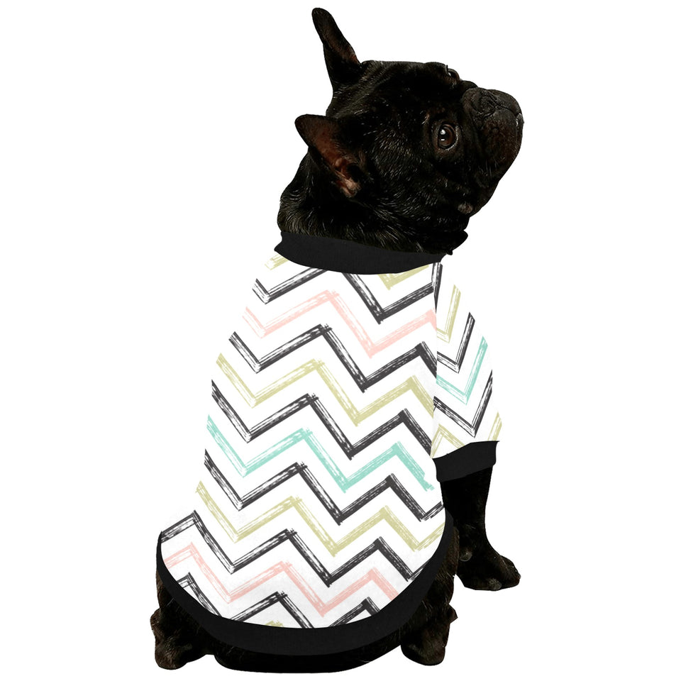 zigzag  chevron paint pattern All Over Print Pet Dog Round Neck Fuzzy Shirt