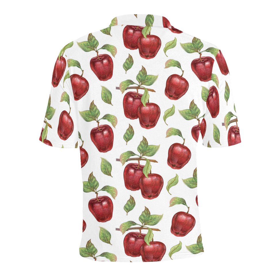 Red apples pattern Men's All Over Print Polo Shirt