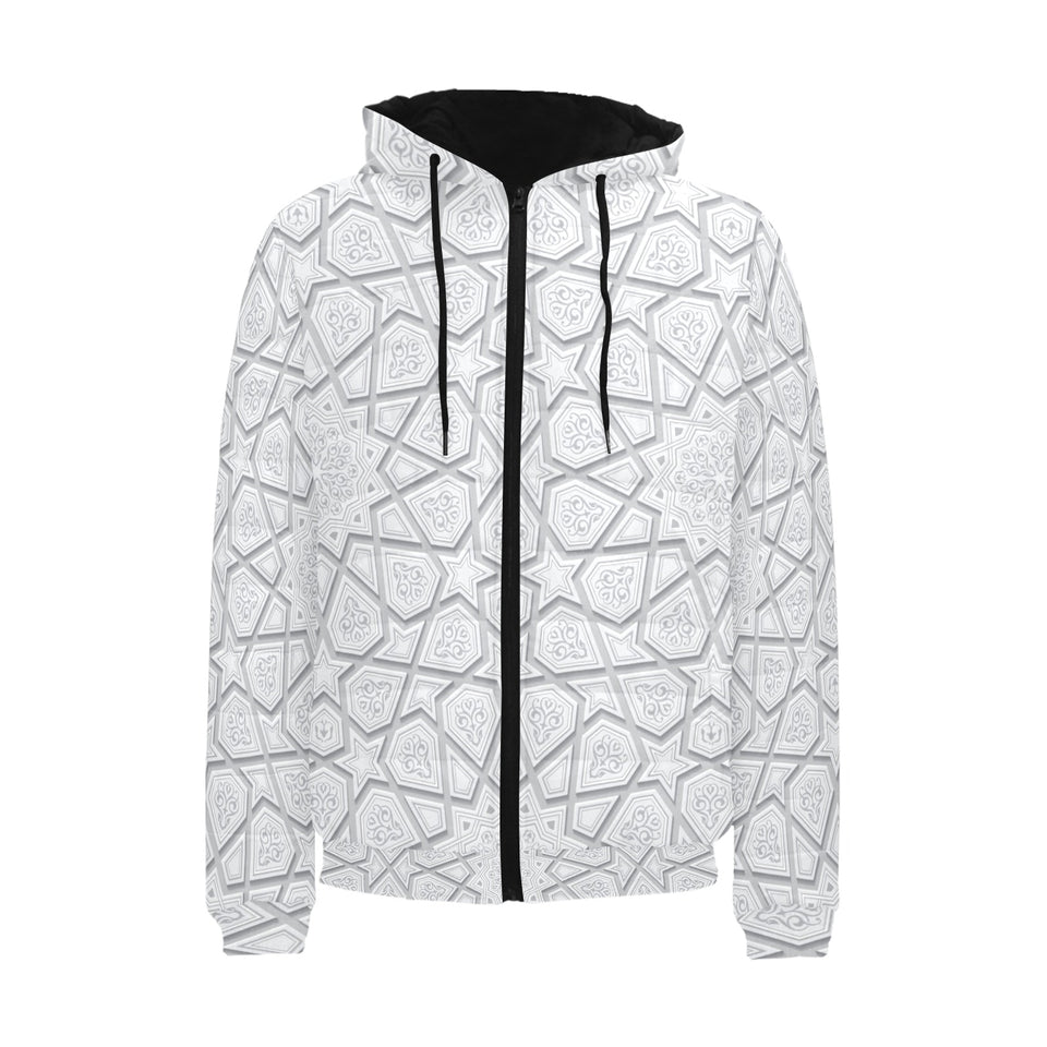 arabic star pattern Men's Padded Hooded Jacket
