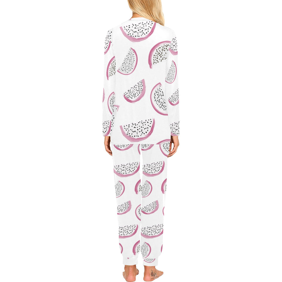 dragon fruit pattern Women's All Over Print Pajama Set