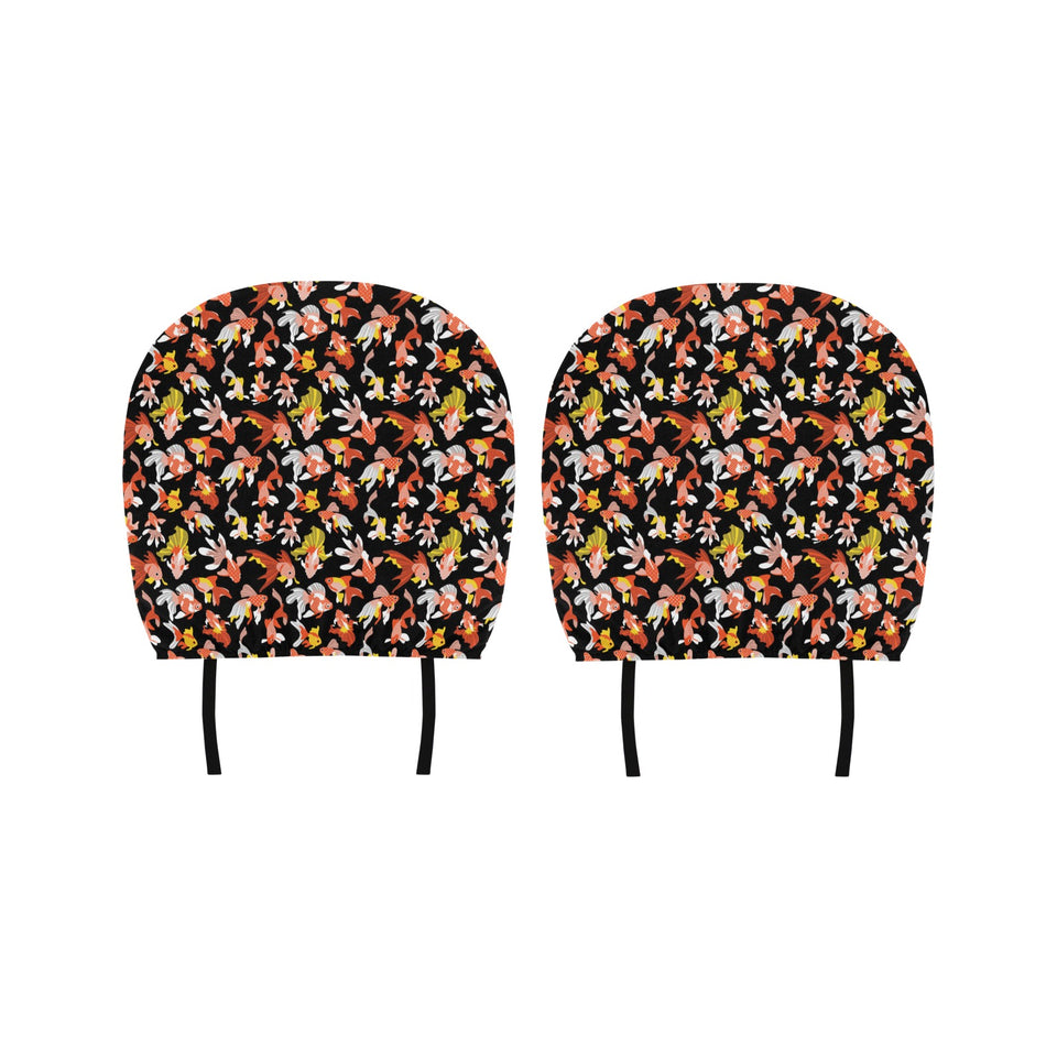 Goldfish Pattern Print Design 03 Car Headrest Cover