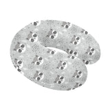 Cute raccoons leaves dot U-Shaped Travel Neck Pillow