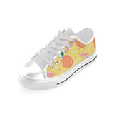 Grapefruit yellow background Men's Low Top Shoes White