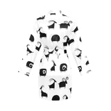 Goat ram pattern Women's Long Sleeve Belted Night Robe