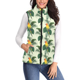Beautiful parrot palm leaves pattern Women's Padded Vest