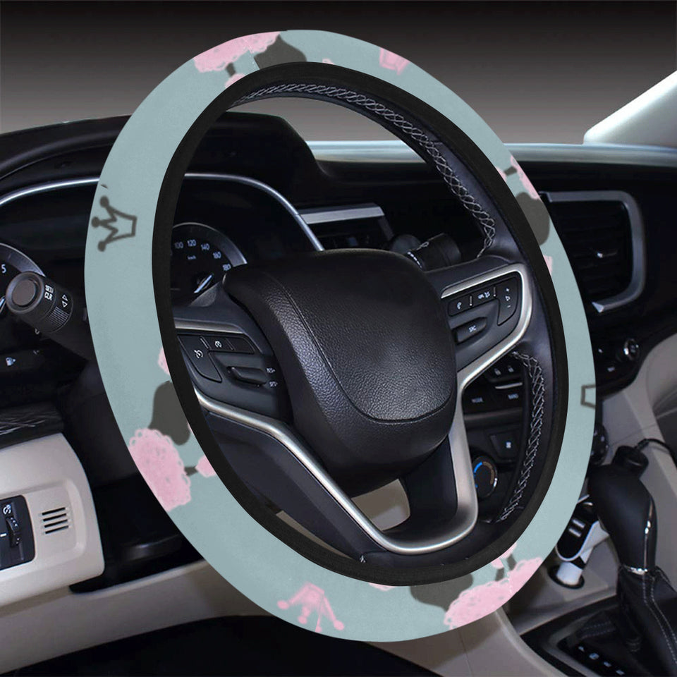 poodle dog pattern Car Steering Wheel Cover