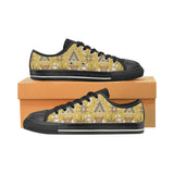 Camels ethnic motif pattern Men's Low Top Canvas Shoes Black
