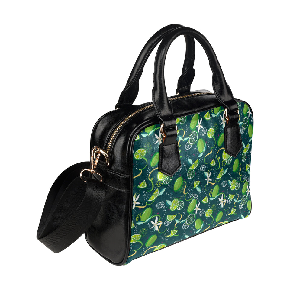 Lime ice flower pattern Shoulder Handbag