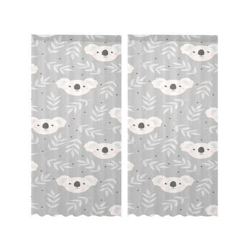 Cute koala leaves pattern Gauze Curtain