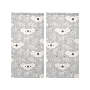 Cute koala leaves pattern Gauze Curtain