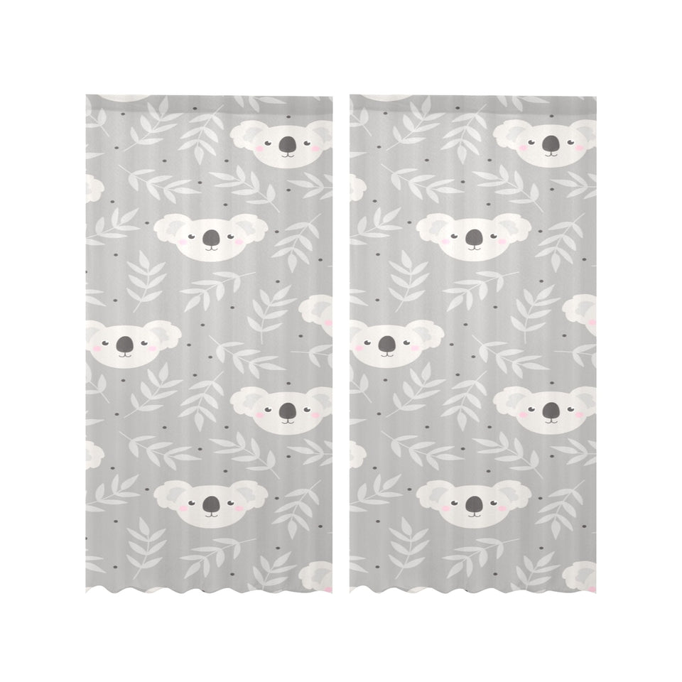 Cute koala leaves pattern Gauze Curtain