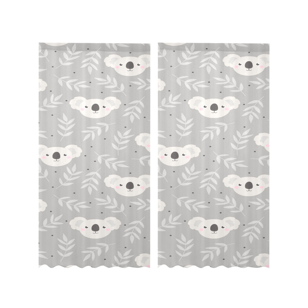 Cute koala leaves pattern Gauze Curtain