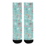 Cute koalas blue background pattern Crew Socks