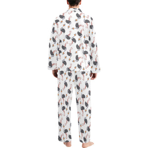 Ostrich Pattern Print Design 02 Men's Long Pajama Set