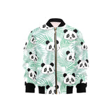 Panda pattern tropical leaves background Kids' Boys' Girls' Bomber Jacket