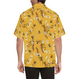 Bee flower pattern Men's All Over Print Hawaiian Shirt