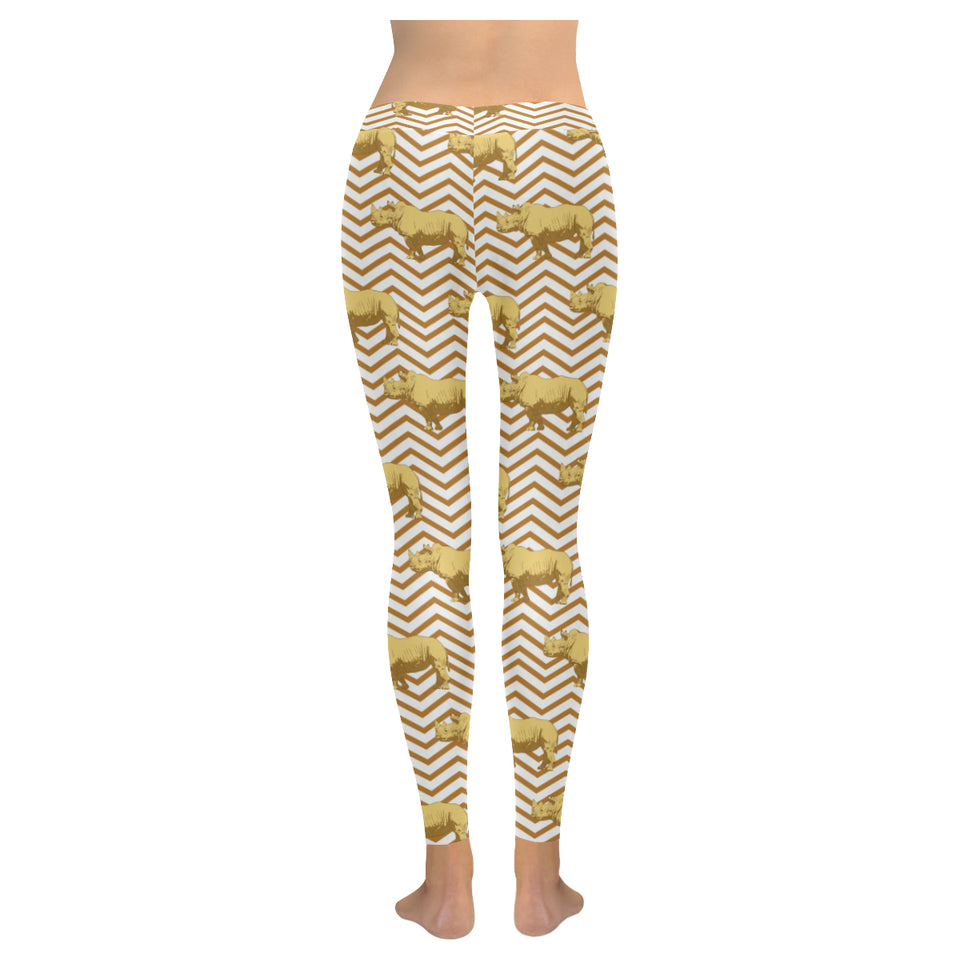 Rhino yellow theme pattern Women's Legging Fulfilled In US