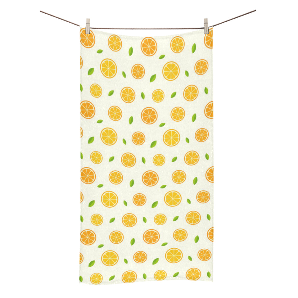oranges leaves pattern Bath Towel