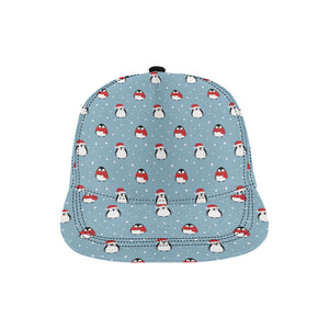 Cute penguin christmas snow pattern All Over Print Snapback Cap