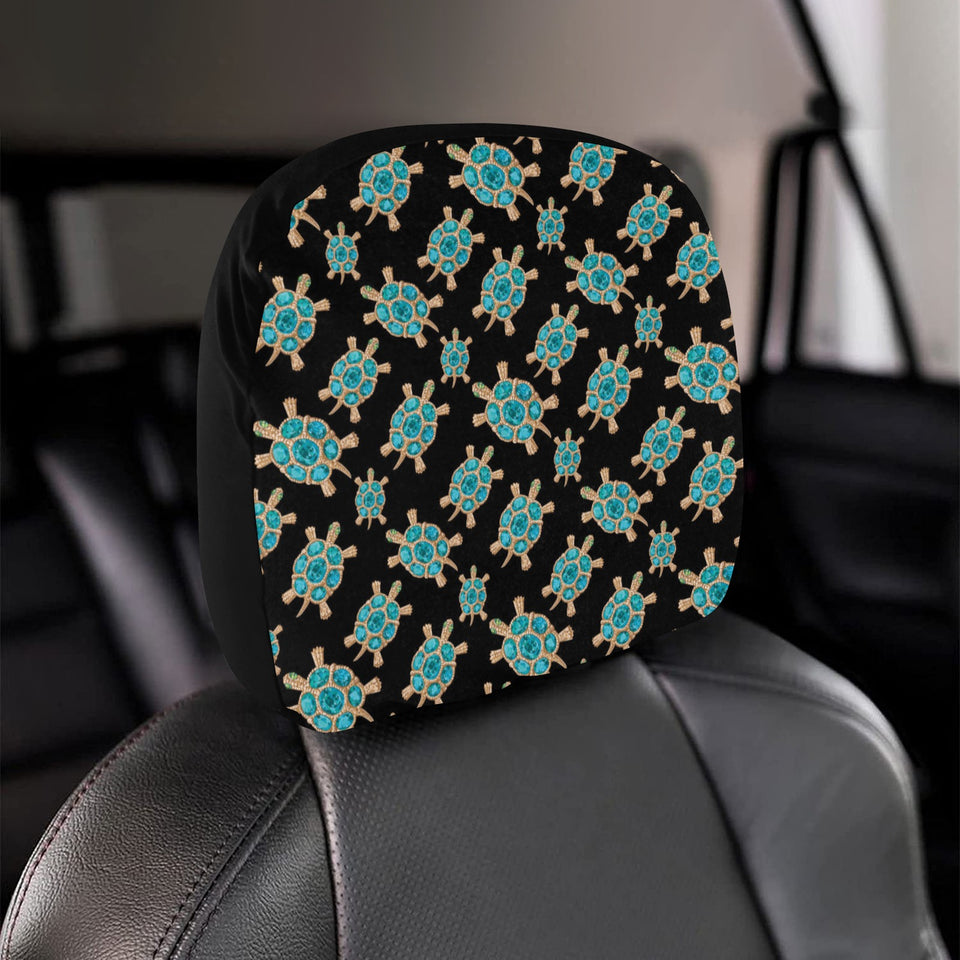 Sea turtle blue stone pattern Car Headrest Cover