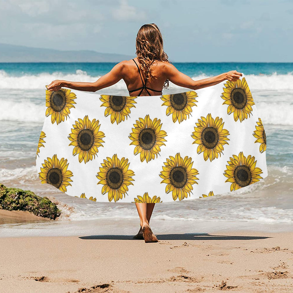 sunflowers design pattern Beach Towel