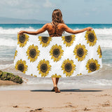 sunflowers design pattern Beach Towel