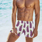 Eggplant Pattern Print Design 01 Men's Swimming Trunks