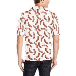 Sausage Pattern Print Design 04 Men's All Over Print Polo Shirt