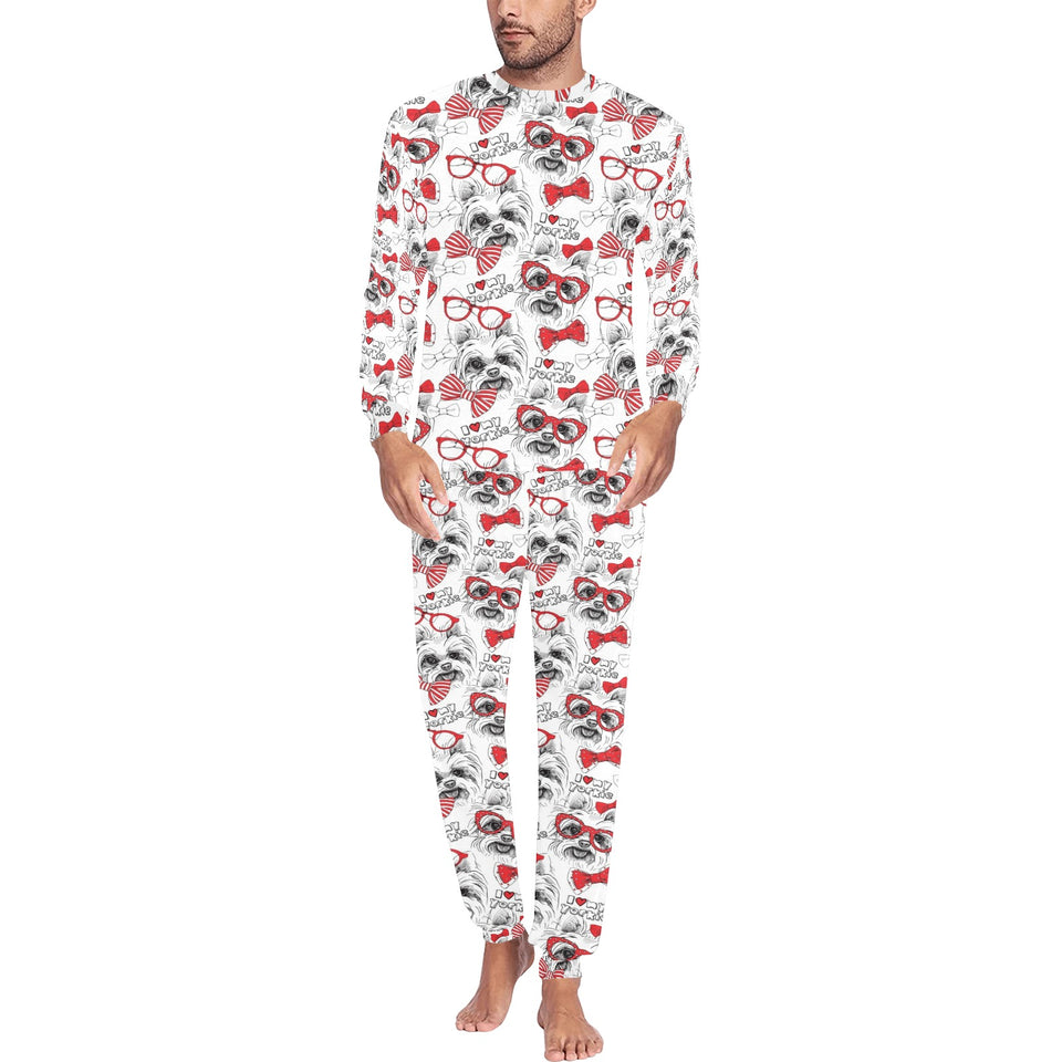 Yorkshire Terrier Pattern Print Design 04 Men's All Over Print Pajama