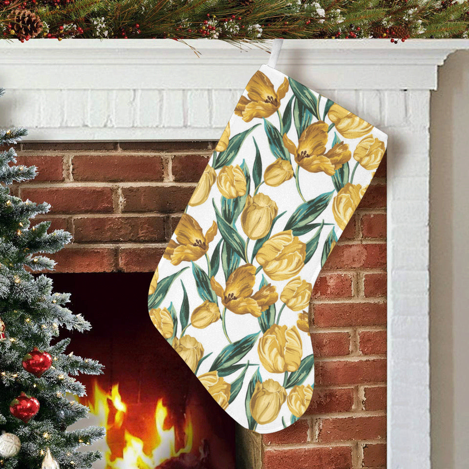 yellow tulips pattern Christmas Stocking
