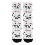 Hand Drawn faces of pandas pattern Crew Socks