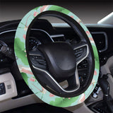 Pelican Pattern Print Design 01 Car Steering Wheel Cover